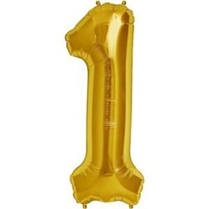HK balloons® 16 Inch Number One Foil Toy Balloons - (Gold) (Golden-Number-1