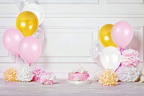 HK balloons 50Pcs Birthday Decoration Balloon Item For Metallic Pink White Gold Balloons For Birthday, Anniversary, Baby Shower & Event's Decorations Balloons - Image 5