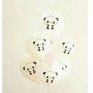 HK balloons 30Pcs Panda Theme Decoration Printed Balloons Cute Panda Print party balloons Black and White Theme Balloon Perfect for panda themed birthday party, baby shower decoration