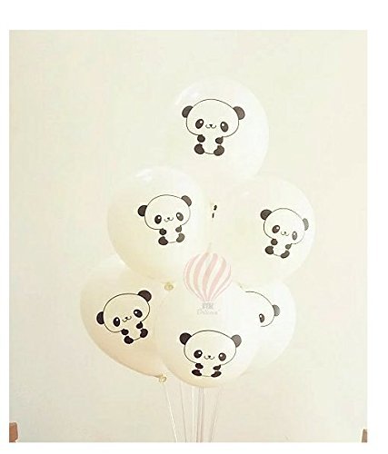 HK balloons 30Pcs Panda Theme Decoration Printed Balloons Cute Panda Print party balloons Black and White Theme Balloon Perfect for panda themed birthday party, baby shower decoration