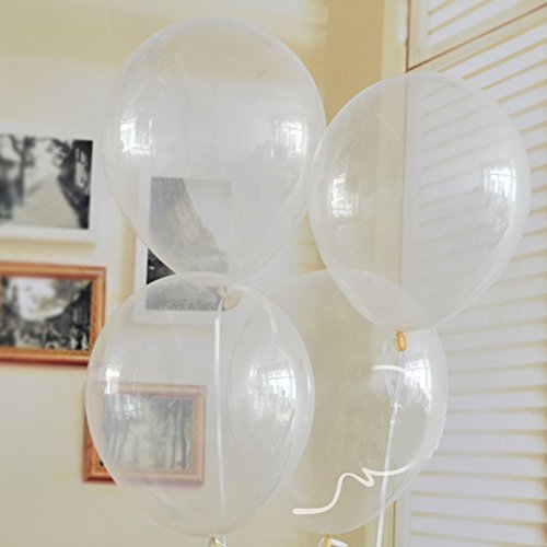 HK balloons® Crystal Clear Balloons(Pack of 35) Birthday Balloons for Decoration