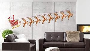 HK Balloons Merry Christmas Reindeer Banner for Decorations at Home | Gold Red