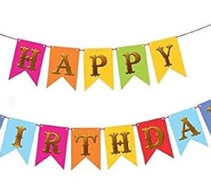 HK Balloons Happy Birthday Decoration Banner For multi Color Birthday Party Decor Backdrop Banner