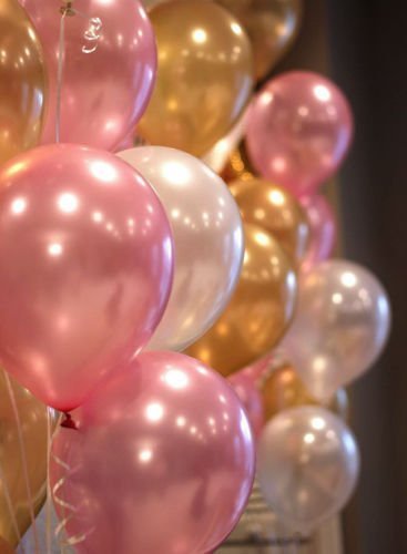 HK balloons 50Pcs Birthday Decoration Balloon Item For Metallic Pink White Gold Balloons For Birthday, Anniversary, Baby Shower & Event's Decorations Balloons