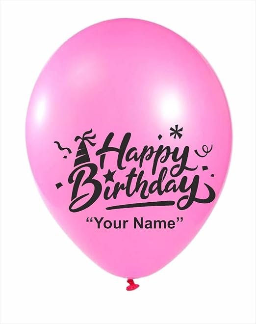 HK balloons Rubber 50Pcs Pink Personalized/Customized Birthday Party balloons For Birthday Boy Girl, Anniversary Celebration, Baby Shower, Bachelorette, Bridal Shower And Wedding Decoration balloons