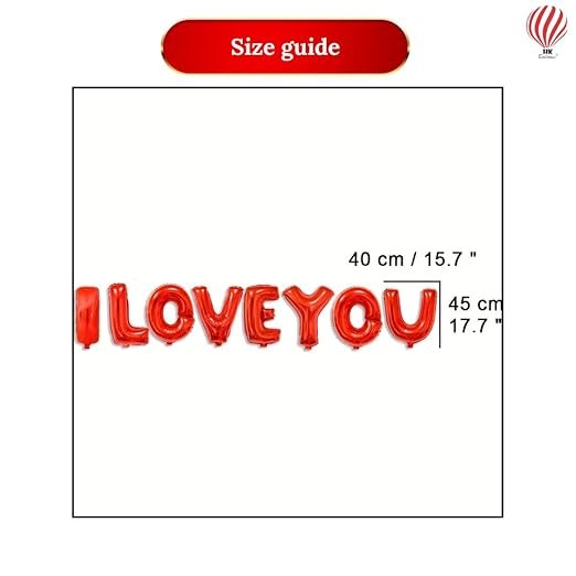 HK Balloons Heart Shaped Balloon Birthday, Anniversary, Valentine Balloons for Decoration, (I love you -gold- With Red white love balloons) - Image 4