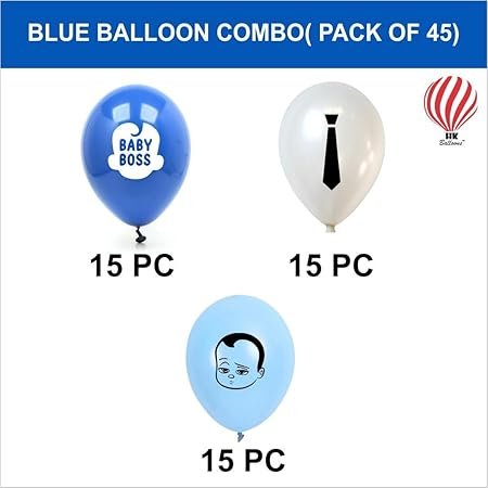 Hk Balloons 45Pcs Baby Boy Decoration Printed Balloons For Boss Baby Theme Decorations Item For Blue And White Themed Decorations Balloons - Image 4