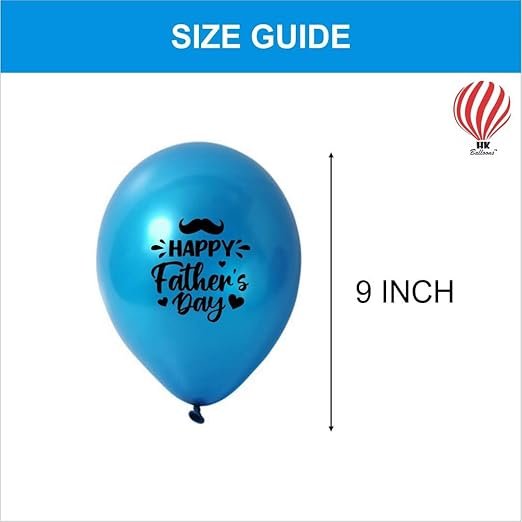 HK Balloons 50Pcs Father Day Decoration Item White Blue And Light Blue Them For Super Hero Dad's Best Dad Printed Balloons - Image 2