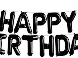 HK Balloons Happy Birthday Letters Foil Toy Balloons (Black)