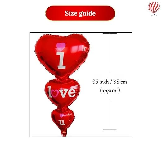 HK Balloons Heart Shaped Balloon Birthday, Anniversary, Valentine Balloons for Decoration, (I love you -gold- With Red white love balloons) - Image 5
