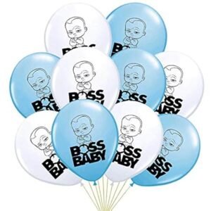HK balloons Rubber Pack Of 30 Boss Baby Themed Birthday Decoration Balloons -Boss Baby Birthday Decorations Items For Blue And White Themed Birthday Decorations Balloons