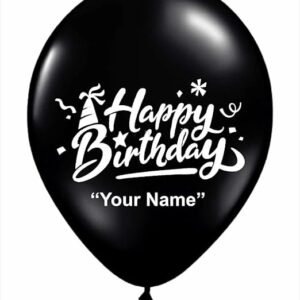 HK balloons Rubber 50Pcs Black Personalized/Customized Birthday Party Balloons For Birthday Boy Girl, Anniversary Celebration, Baby Shower, Bachelorette, Bridal Shower And Wedding Decoration Balloons