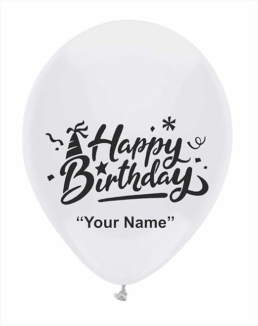 HK Balloons 50Pcs WHITE Personalized/Customized Birthday Party balloons For Birthday Boy Girl, Anniversary Celebration, Baby Shower, Bachelorette, Bridal Shower And Wedding Decoration balloons