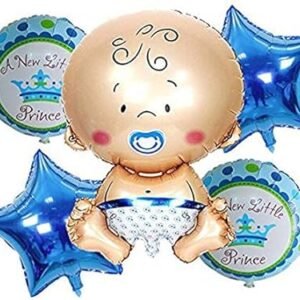 HK Balloons (Pack of 5) Baby Shower Foil Balloons Party Decoration Kids Baby boy Arrival Birthday Party Decoration Supplies