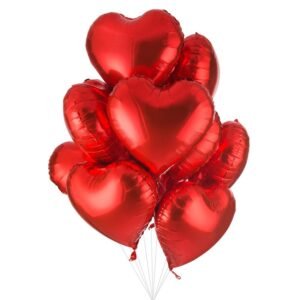 HK Balloons 10pcs Heart Shaped Balloon Birthday, Anniversary, Valentine Balloons For Decoration