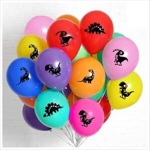 HK Balloons 50Pcs Dinosaurs Them Birthday Decoration Item Printed Balloons Dinosaur Latex Balloons for Dinosaur Party Decorations For Kids Birthday Baby Shower Party Jungle Item