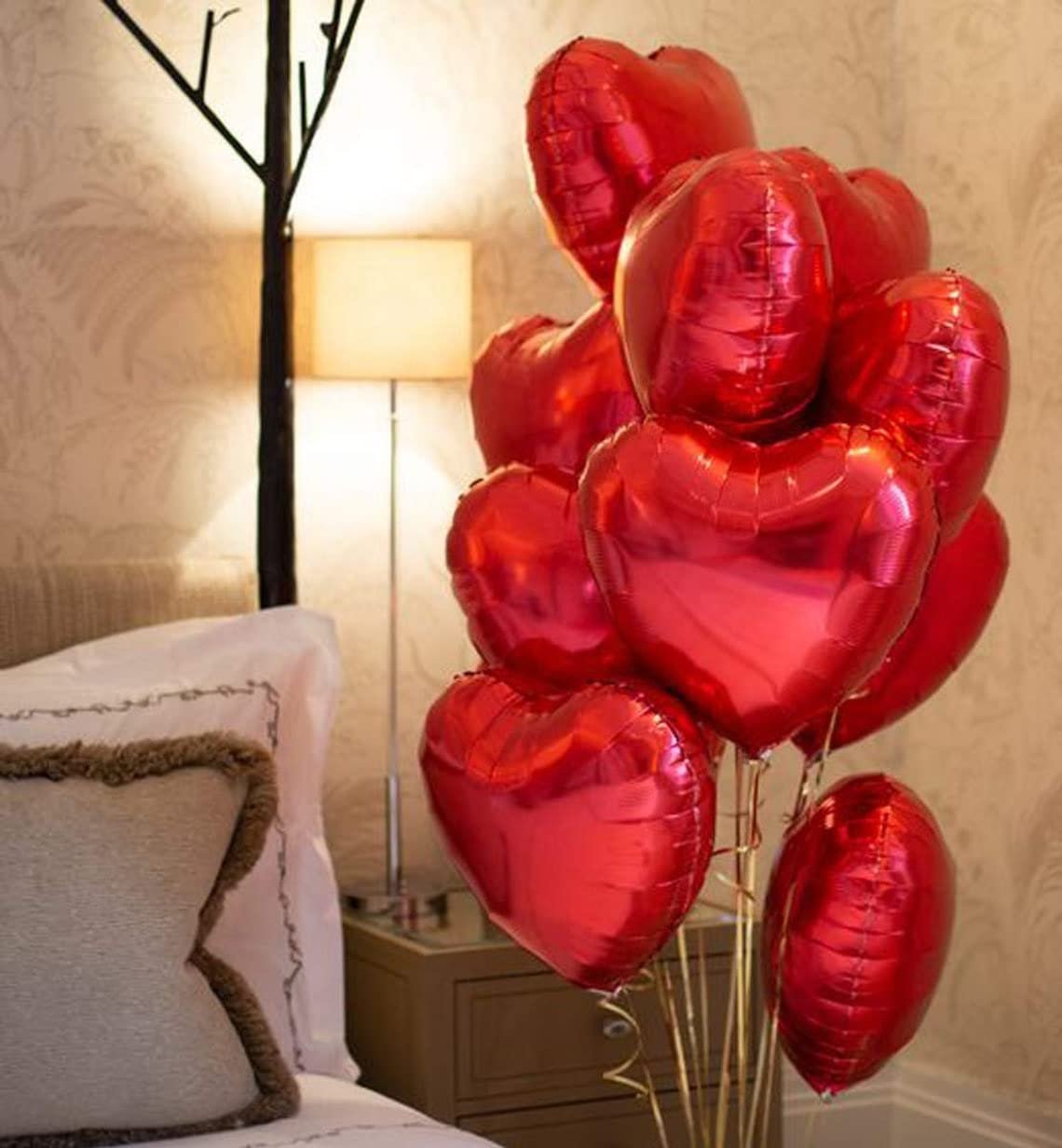 PERFECT VALENTINE DECORATIONS - Her heart will skip a beat when she-sees-this Canopy Of Balloons Attach Dangling Ribbon To Inflated Foil Heart Balloons And Let Them Float To The Ceiling Greet Her wi - Image 3