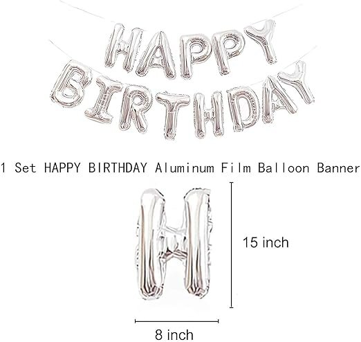 HK balloons Pack Of 62 Silver Foil Happy Birthday Decoration With Led Birthday Decoration Combo Set For Birthday Decoration Party Supplies With Fairly Led Lights - Image 4