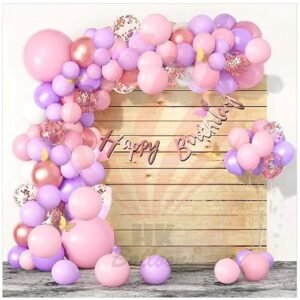 HK balloons Cardstock 59 Pcs Set Birthday Decoration Item Happy Birthday Banner Balloons Kit Combo For Kids, Adults Birthday Decoration Backdrop Set Wife Husband, Multicolor