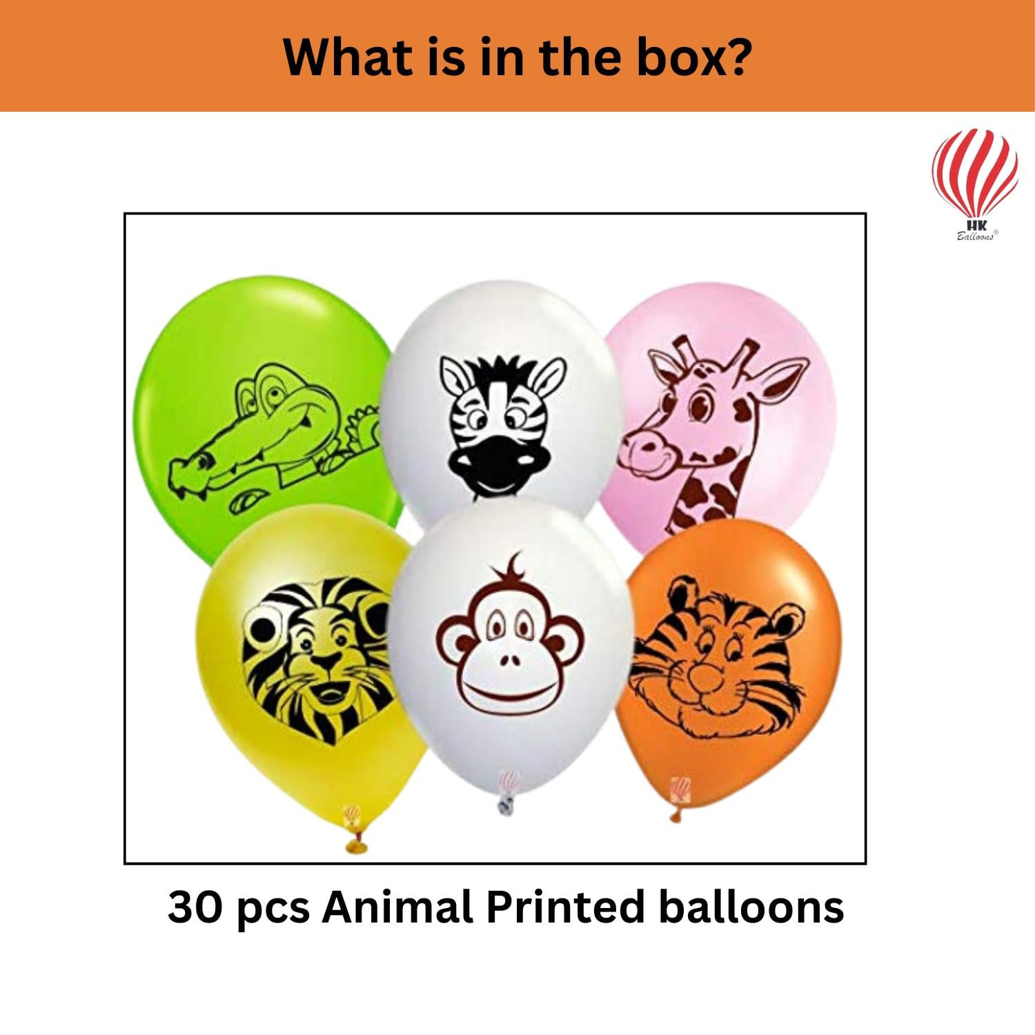 HK balloons Rubber 30Pcs Jungle Theme Balloons For Animal Theme Birthday Party Supplies Multi Color Assorted Jungle Balloons Animal Print Balloons Birthday Theme Multicolor - Image 2