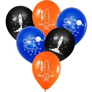 HK Balloons Pack of 30Pcs Space Planet Astronauts Theme Party Decoration Balloons For Metallic Rocket Astronaut Planet Balloon for Girls Boy Kids Space Birthday Party Decor Balloons