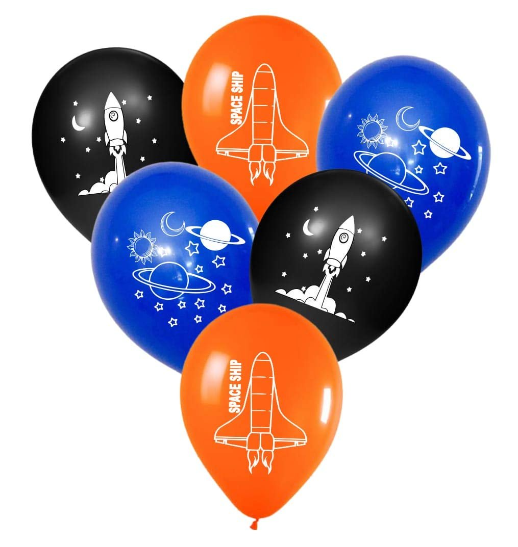 HK Balloons Pack of 30Pcs Space Planet Astronauts Theme Party Decoration Balloons For Metallic Rocket Astronaut Planet Balloon for Girls Boy Kids Space Birthday Party Decor Balloons