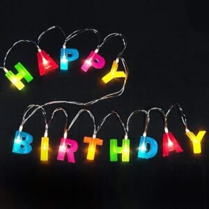 HK balloons Happy Birthday Lights - 13 LED Letter Battery Operated String Lights 6ft Birthday Party Decor Supplies for Indoor (LED-Birthday Banner)