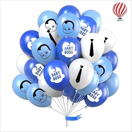 Hk Balloons 45Pcs Baby Boy Decoration Printed Balloons For Boss Baby Theme Decorations Item For Blue And White Themed Decorations Balloons - Image 5