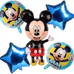 HK Balloons Mickey Mouse Foil Set 5Pcs birthday decoration set with Mickey Mouse themed Foil balloons & for kids birthday decorations