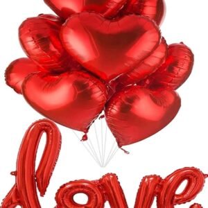 PERFECT VALENTINE DECORATIONS - Her heart will skip a beat when she-sees-this Canopy Of Balloons Attach Dangling Ribbon To Inflated Foil Heart Balloons And Let Them Float To The Ceiling Greet Her wi