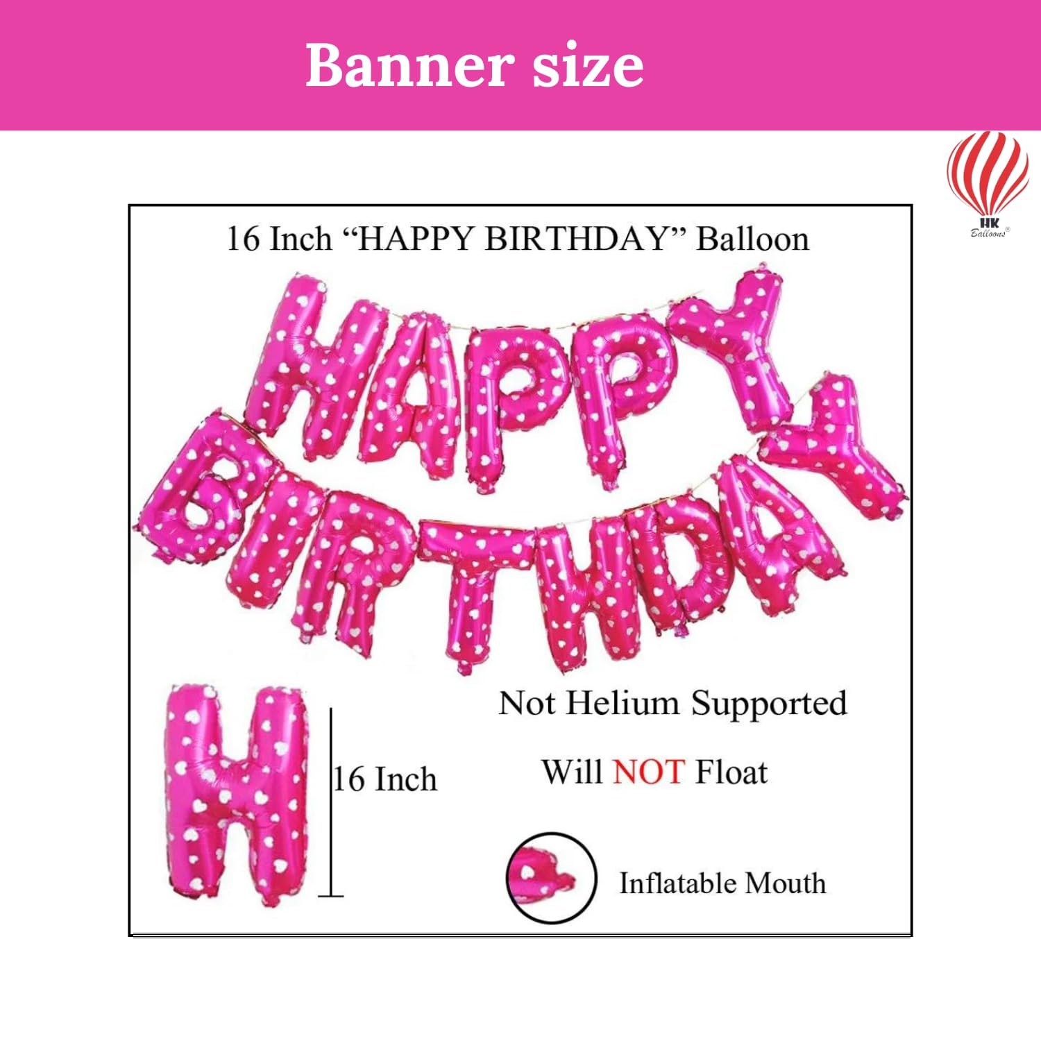 HK balloons 41 pcs Pink Birthday decoration Item Happy Birthday decoration set with Net Curtain For Girl Wife And Adults Birthday Decoration Kit Backdrop Theme - Image 5