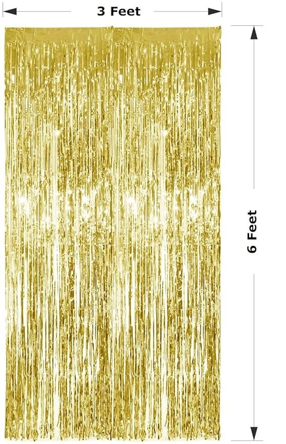 HK balloons 3ft x 6 ft Gold Foil Curtain Pack of 4 for Birthday, Anniversary, Marriage and Bachelorette Decoration - Image 3