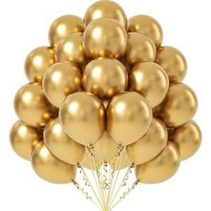 Flyloons 25 pcs Golden Metallic Balloons