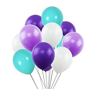 Hk Balloons White,Purple,Blue & Sea Foam Blue Assorted Balloons Foam board,50 pcs