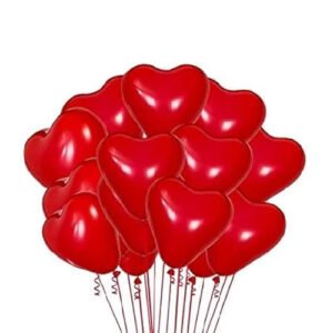HK Balloons Heart Shaped Balloon Birthday, Anniversary, Valentine Balloons for Decoration, (Red-colored-Heart)