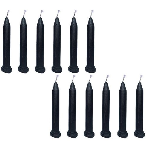 HK balloons Paraffin Wax Taper Candle, Pack Of 12, Unscented,15 X 5 Cm