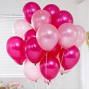 HK Balloons 10 Inch Metallic Balloons Red & Light Pink for Birthday ...
