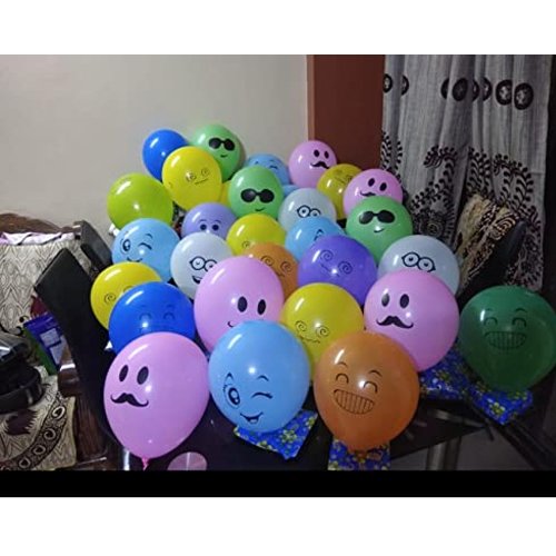 HK balloons 30Pcs Emoji Smiley Face Expression Rubber Balloons For Kids Birthday Decorations Return Gifts Birthday Decoration Emoji Balloon for birthday anniversary decorations - Image 3