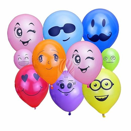 HK balloons 30Pcs Emoji Smiley Face Expression Rubber Balloons For Kids Birthday Decorations Return Gifts Birthday Decoration Emoji Balloon for birthday anniversary decorations
