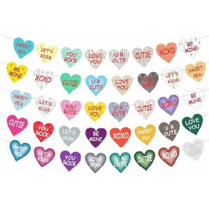 HK balloons Happy Birthday Banner Decoration For Boys, Girls, Boyfriend, Girlfriend, (Heart Love Gralands - Pack Of 5)